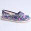 Espadrilles with embroidery flowers folk style