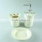 Ivory Ceramic bathroom set china, bathroom set 3 of lotion dispenser, soap dish, tumbler