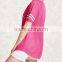 Pink short sleeve embroidered mesh baseball women shirt