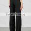 Wholesale Women Apparel Elasticated Drawstrint Waist Black Satin Trousers(DQE0354P)