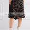 Wholesale Women Apparel Pleated Striped Twill Wrap Multicolor Knee-length Skirt(DQE0371SK)
