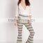 bangkok style lady wave effect skinny flare pants OEM service