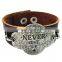 Factory supplier korean retro bracelets,handcraft cow leather bangle,unisex leather bracelets