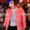 winter wholesale genuine rabbit hair jacket raised grain waves were thin lady short sleeves fur coat