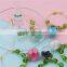 Gold Plated Green Faceted Bottle Round At Random Rhinestone Wine Glass Charm Rings