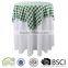54x54" dinning polyester checker tablecloth white and green