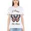 women 100% cotton short sleeve slim fit t-shirt with butterfly printing