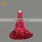 Custom Made V Neckline Ruch Satin Girls African Patterns Mermaid Prom Dress