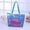 Large Fashion Stripe Zippered Top PVC Women Designers Bags