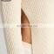 Women Round Neck Ribbed Knit Cotton Blend Sweater