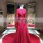 China wholesale factory bridal Wedding dress 2016 Real Picture Junoesque Red Pleats Ruching Long Tail Prom Dress Evening Dress