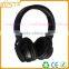 In-line control super bass whole black simple headsets with volume remote and mic