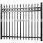 Best quality solid black metal pipe fence, iron / steel pipe fence panel for sale