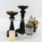 Luxury nordic style vintage large black decorative metal candle holder for home decor