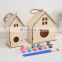 2021 decorative diy wild wings bird house kit hanging wood outdoor wooden bird nesting boxes for kids large