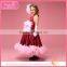 Elegant halter red long feather dresses for young girl