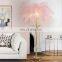 New Feather Floor Lamp Ostrich Colorful Feather Standing Light for Girl's Room Brass Indoor Corner Lighting for Villa