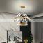 Nordic Hotel LED Pendant Light for Restaurant Gold Ceiling Hanging Lamp Modern Indoor Bedroom Decoration Chandelier