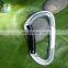 Custom logo black gold D Shape ring  solid-locking Mountain Climbing 22KN Aluminum Carabiner Hook