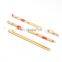 Natural Bamboo Single Disposable Round Chopsticks With Customized Printing PE Plastic Sleeve