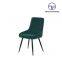Tiptop Hot Sale New Design Luxury Green Linen Fabric Beach Wood Legs Leisure Chair For Dininig