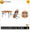 Hot sale folding iron frame wood table for restaurant