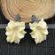 LFD-0019B Wholesale White Shell Flowers Pave Rhinestone Connectors Beads For Making Charm Bracelet necklace