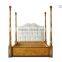Royal bedroom furniture King size white wedding bed Wood four poster canopy bed                        
                                                Quality Choice