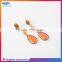 Fashion multicolor women's colorful zircon and alloy drop earrings