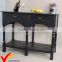 Antique Metal Black Console Table with Drawers
