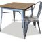 Metal Bar Table, Metal Restaurant Table, Metal Wood Table, HT-080