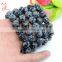 Gemstone snow flake round beads bracelet jewelry