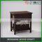 Small Solid Wood Bedside Nightstand Wicker Drawer Cabinet
