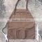 New barista Canvas Apron with 3 pockets and Neck Leather Handmade