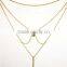 New Design Sexy Gold Multilayer Fashion With Diamond Long Necklace Backdrop Body Chain Bodyjewelry