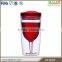 Custom printed double wall wine glass acrylic tumblers