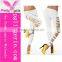 Hot selling hollow out candy colors sexy leggings for women