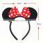 Hot Selling Cheap Plush Mickey Mouse Ears Headband For Baby Girls