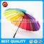 promotional rainbow golf umbrella.auto open straight umbrella