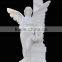 Hand Carved White Marble Angel Engraving Tombstone