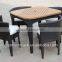 Hot sell BLACK wicker dining table with chairs 4 SEATER