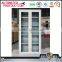 Cheap office metal file cabinet 2 glass door display cabinet