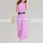 High Quality New Fashion ladies chiffon loose fit sleeveless Capris custom made jumpsuit with leather belt