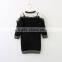 High quality child elegant white black patchwork long sweater with lace