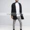 Custom Long Sleeve Dropped Shoulders Notch lapels Without Hood Black Men's Modal/ Cotton/ Elastane Mixture Casual Sweatshirt