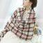 western european style fringe plaid check knitting patterns capes women knitted cape