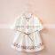 F10022A Girls Pure Color Embroidery Dress High Quality Girls Dress