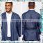 Vogue Men's Raw Blue Denim Drawstring Fastening Chic Coats