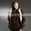 Winter Knitted Real Mink Fur Shawl With Hood Cappa Caputium