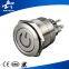 CE RoHS 19mm circle illuminated spdt latching stainless steel push button switch with symbol